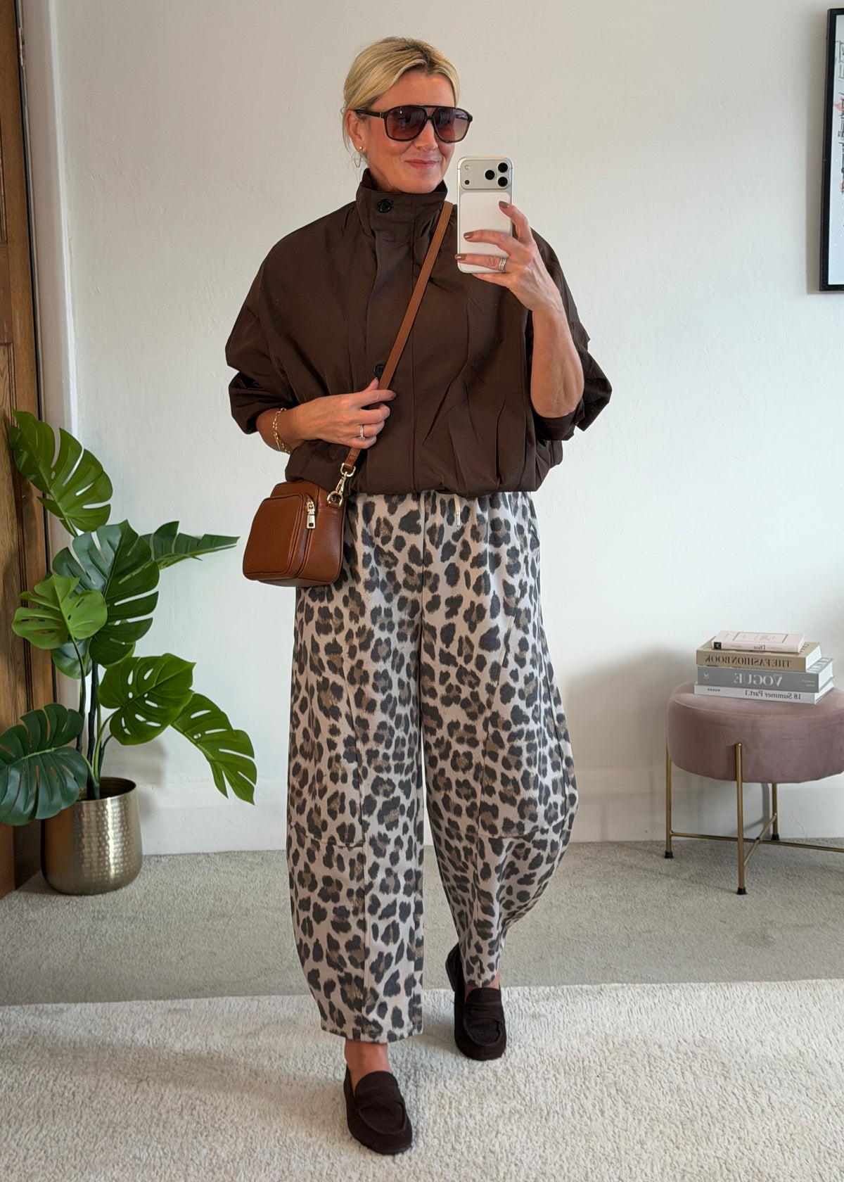 Chocolate Funnel Neck Trench Bomber Jacket