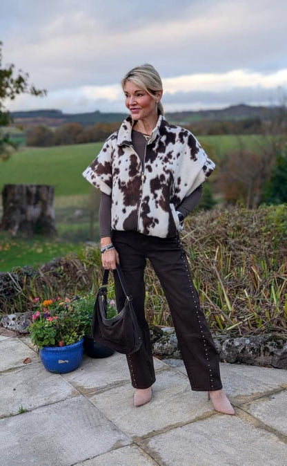 Cow Print Gilet