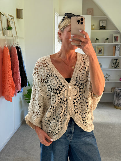 Stone Circle Design Crochet Cardigan