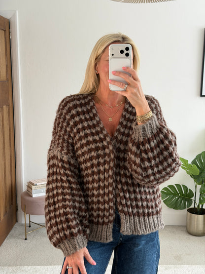 Red/Pink Cosy Stripe Cardigan