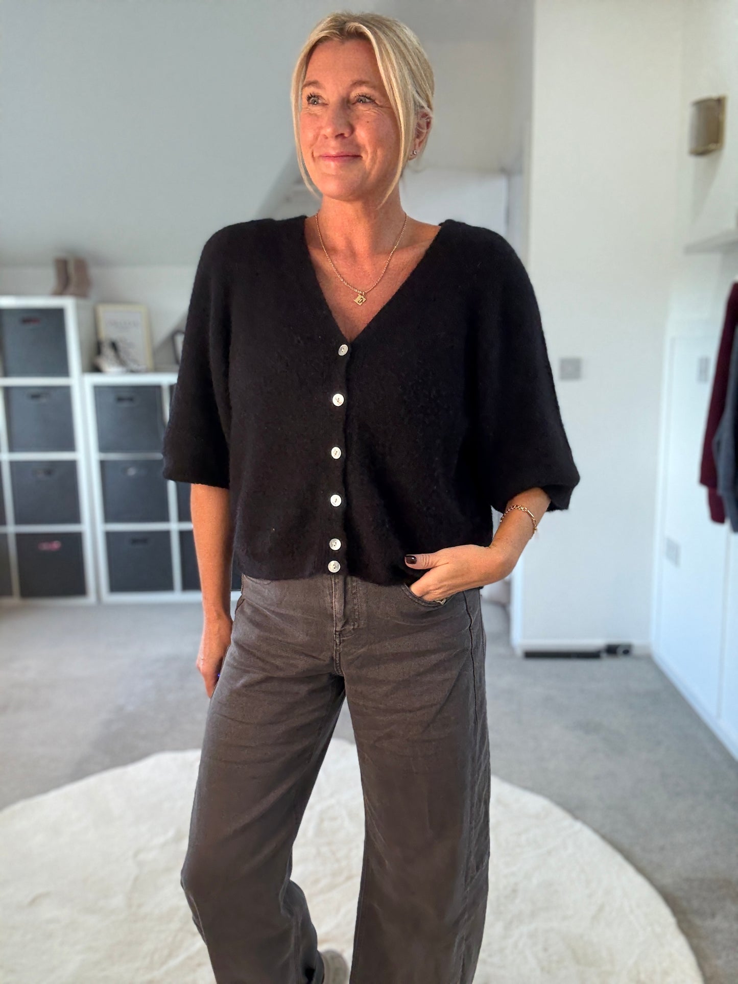 Half Sleeve Alpaca Mix Cardigan | 3 Colours