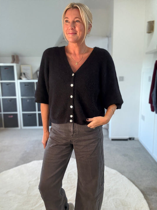 Half Sleeve Alpaca Mix Cardigan | 3 Colours