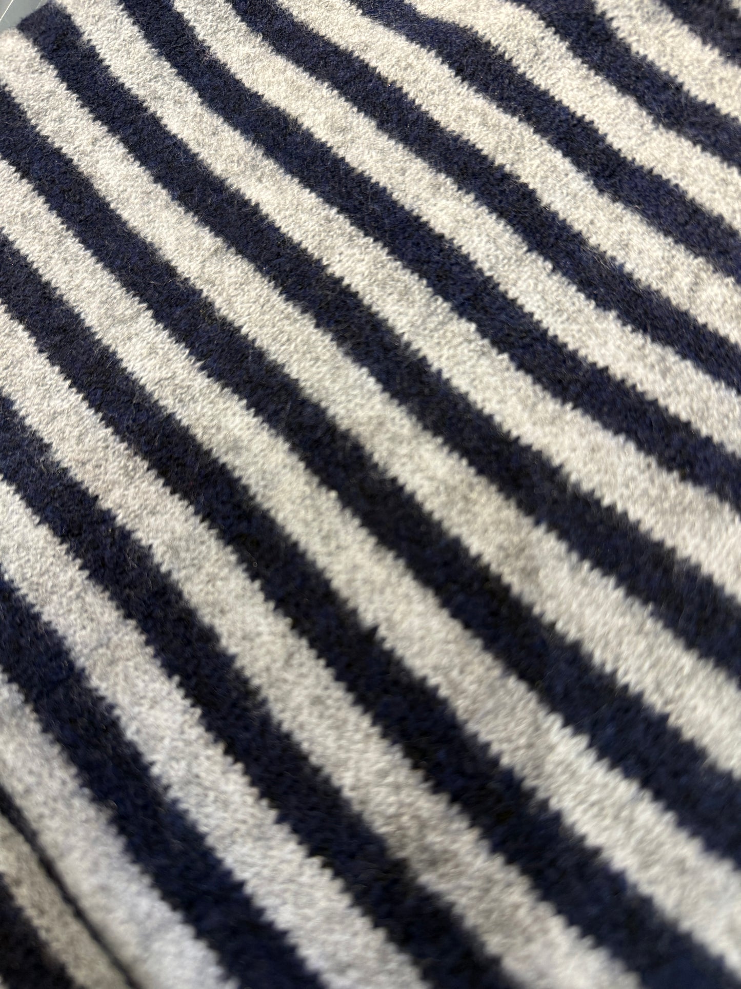 Navy/Grey Striped Triangle Neck Scarf