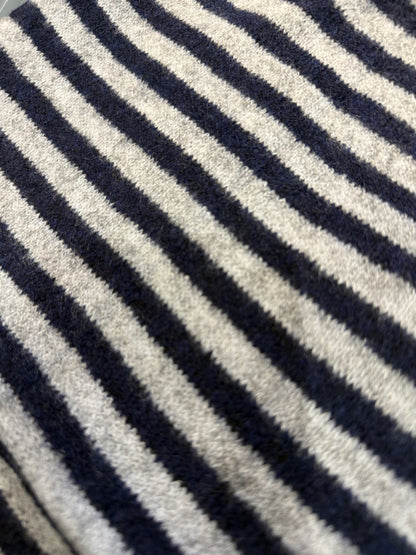 Navy/Grey Striped Triangle Neck Scarf