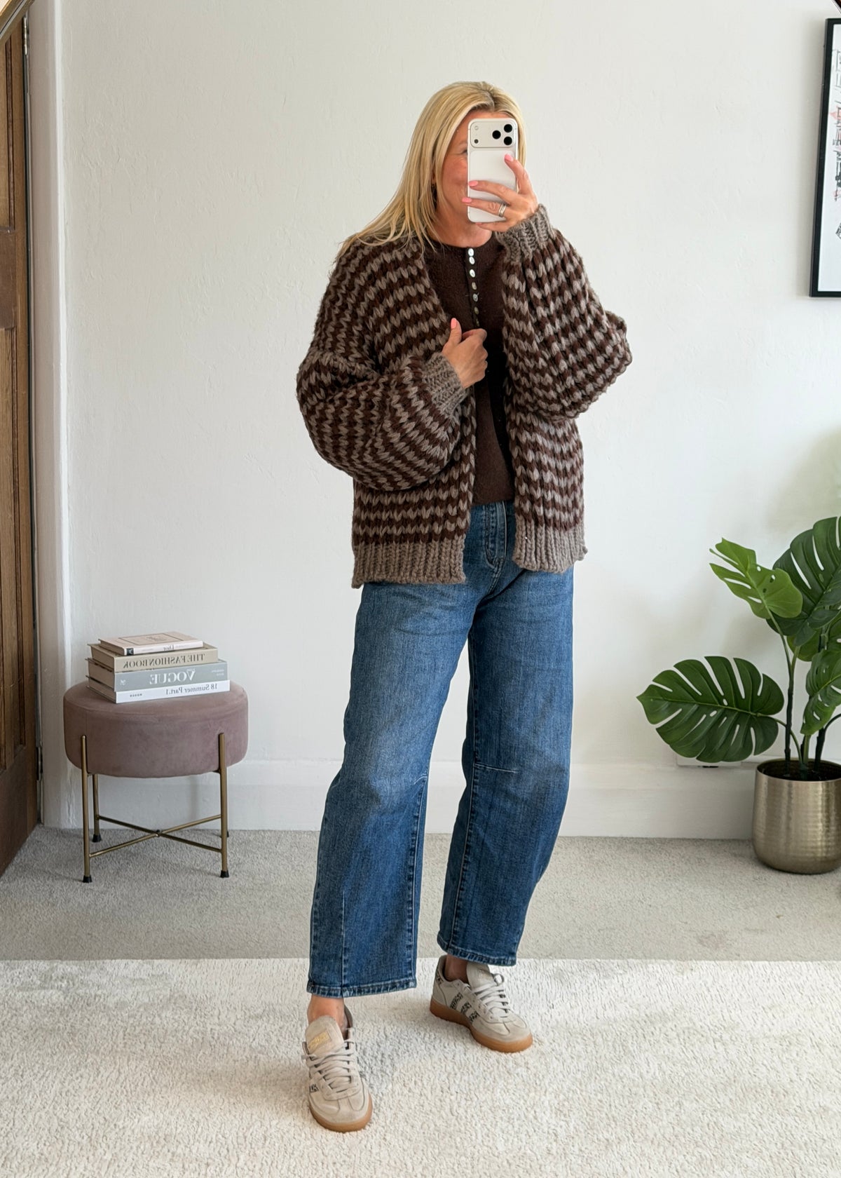 Hot Pink/Red Cosy Stripe Cardigan