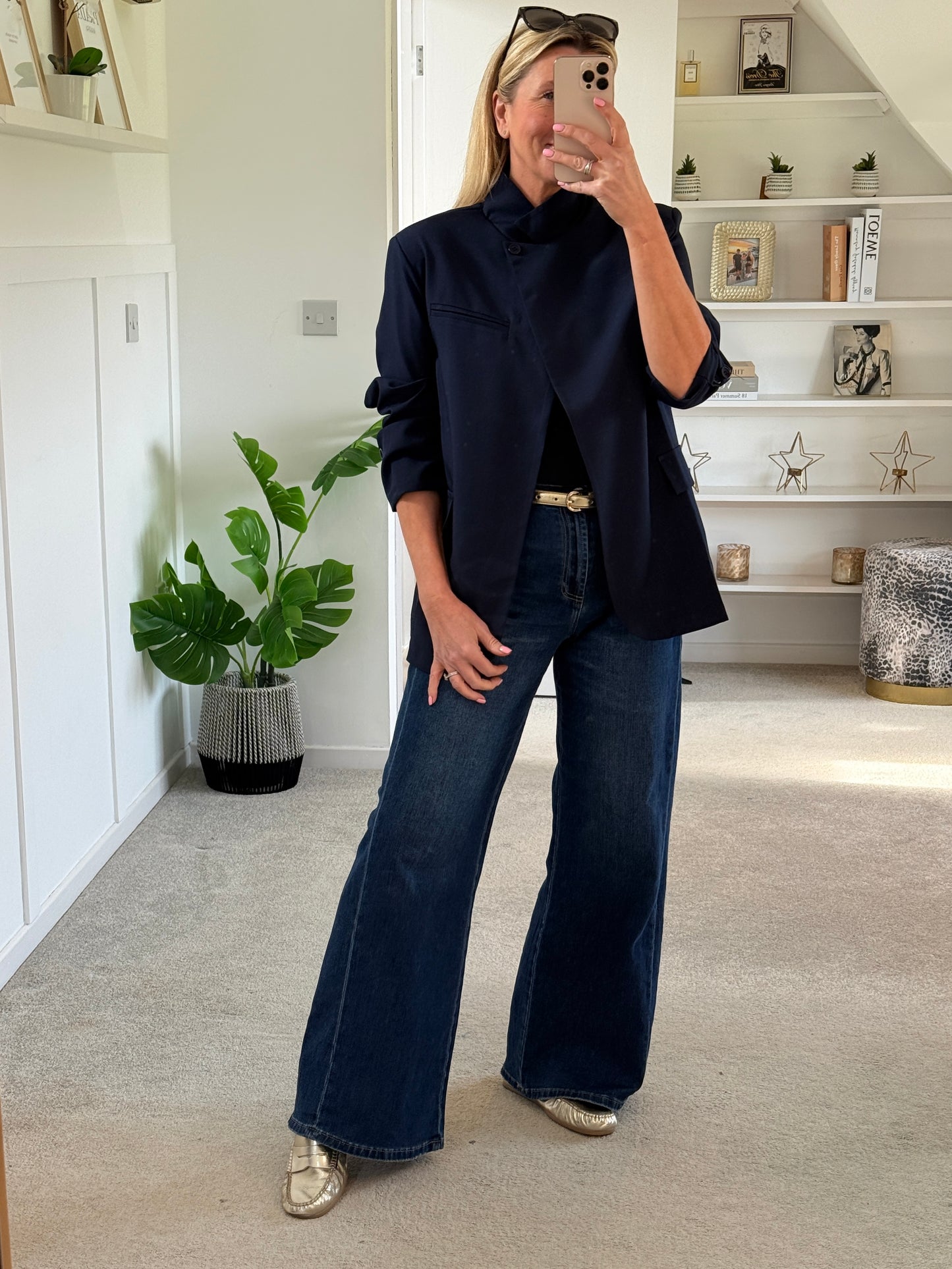 NEW Navy Single Button Plain Blazer