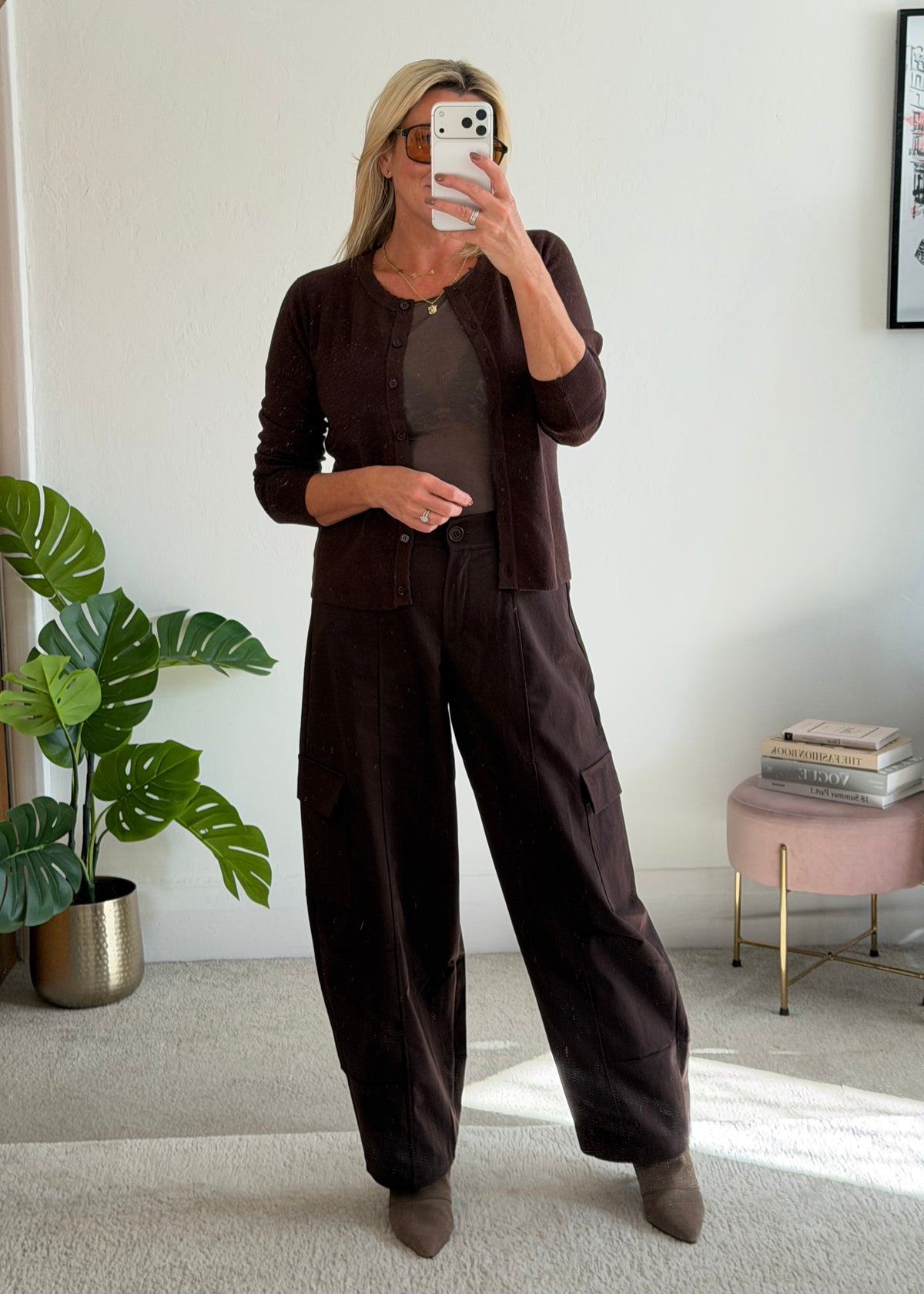Chocolate Barrel Leg Cargo Trousers