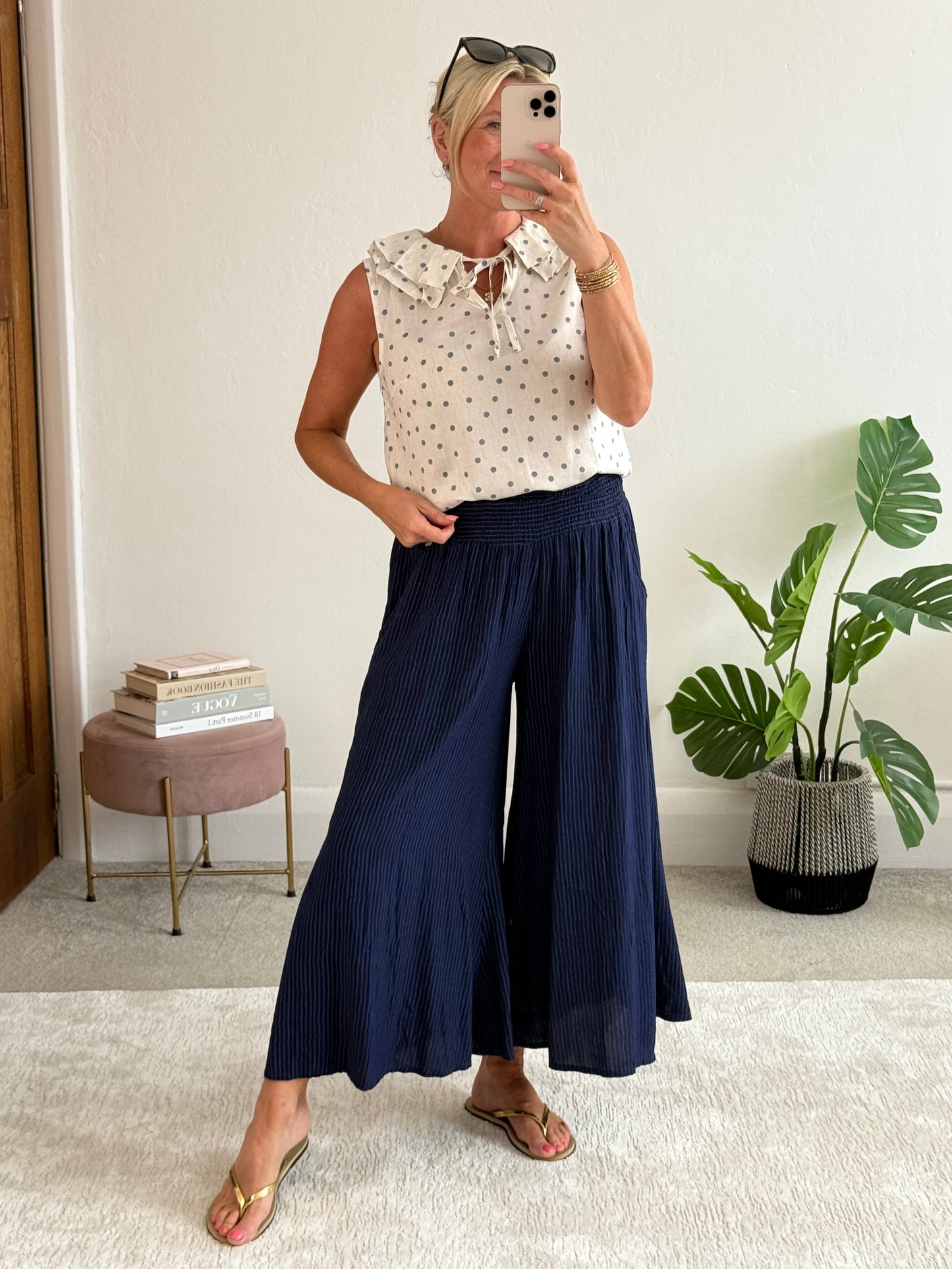 Navy Stripe Palazzo Culottes