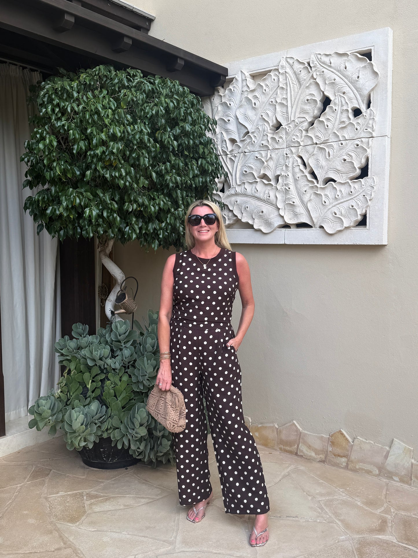 Brown/White Polka Dot Top (Co-ord Avail)