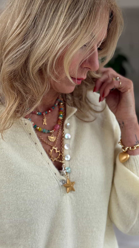 Butter Alpaca Mix Button Jumper