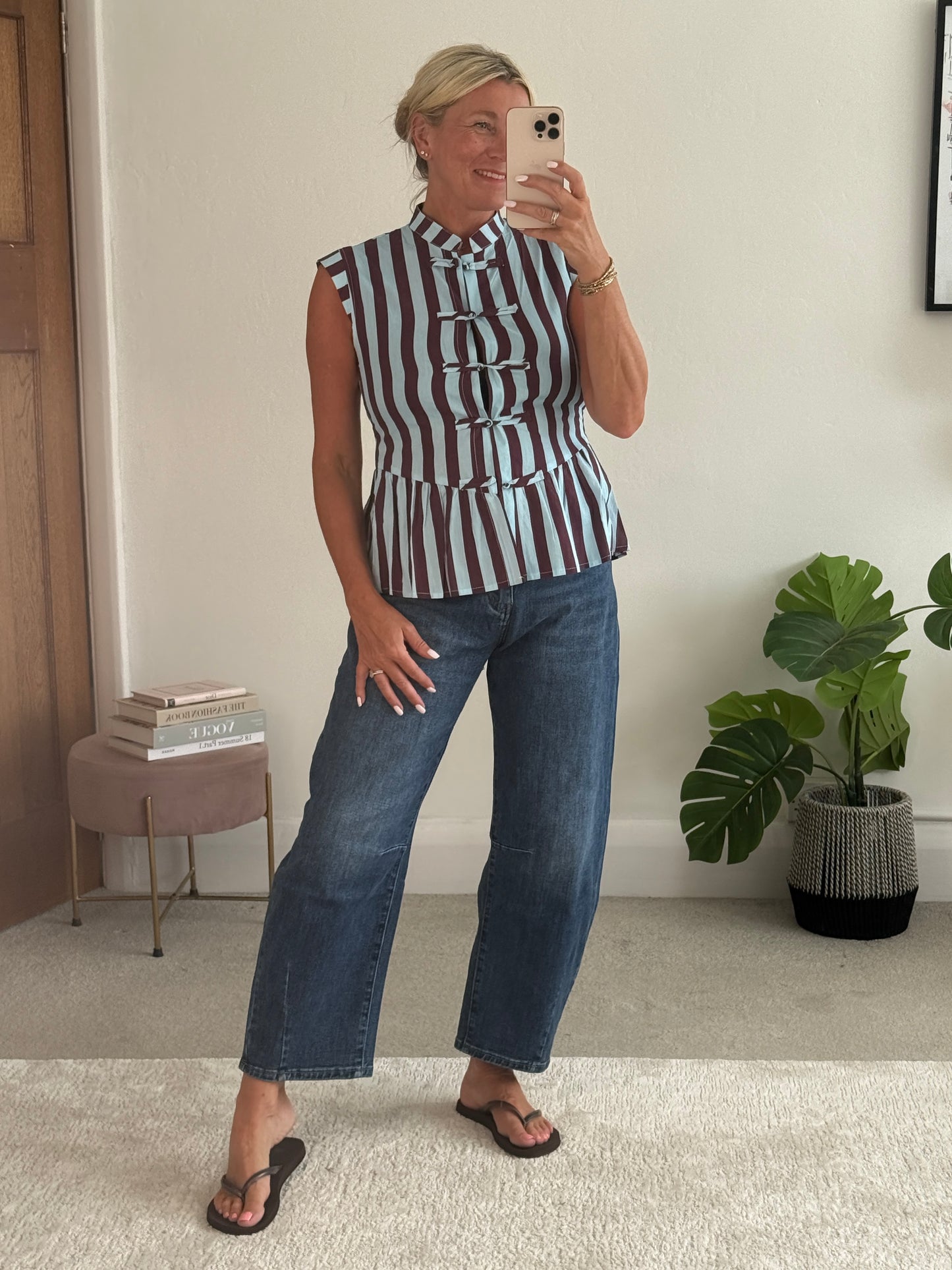Livia Dark Blue Cropped Barrel Jeans