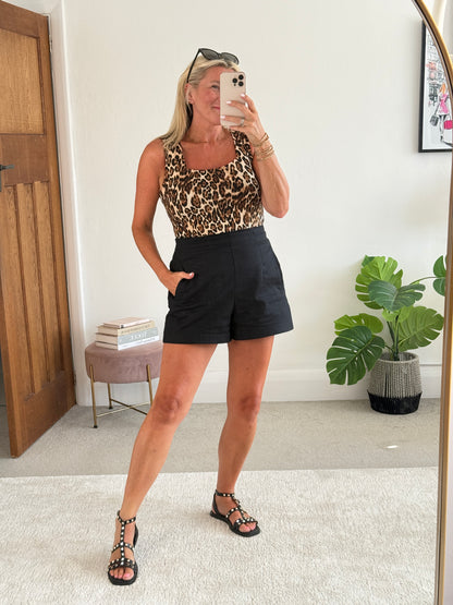 Leopard Scoop Neck Top