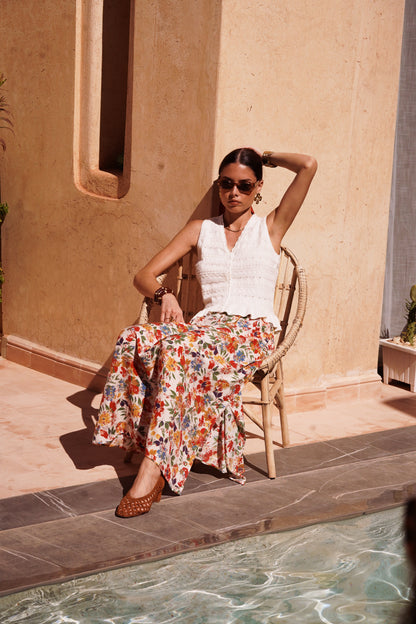 Cream Crochet Frill Edge Top