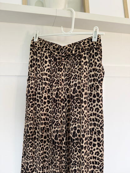 Leopard Print Wide Leg Trousers