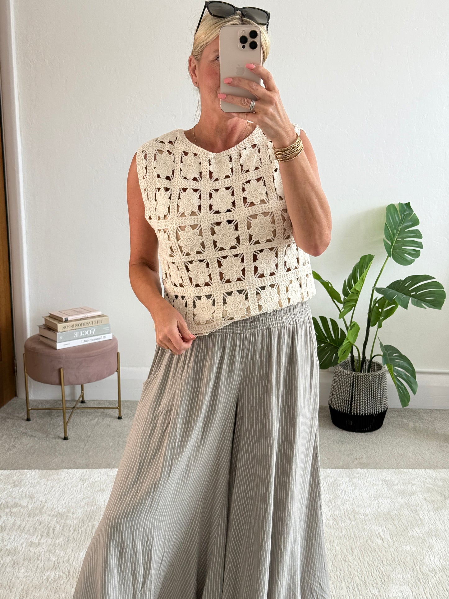 Mocha Stripe Palazzo Culottes