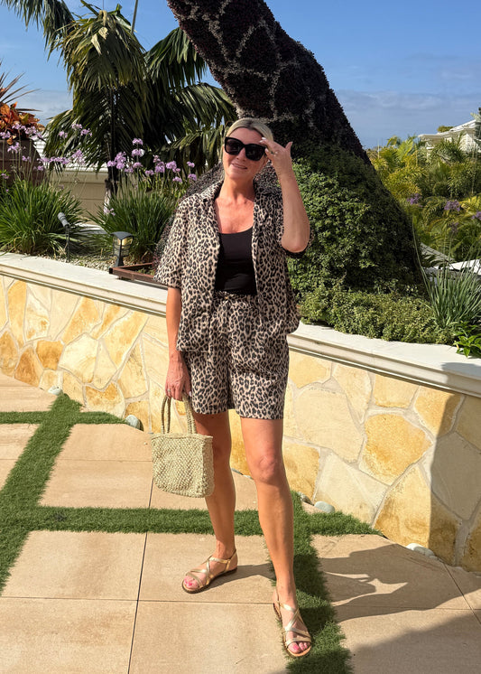 Classic Leopard Tailored Shorts