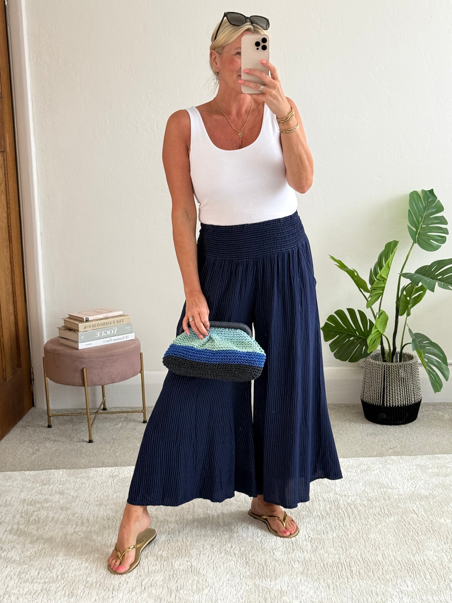 Navy Stripe Palazzo Culottes