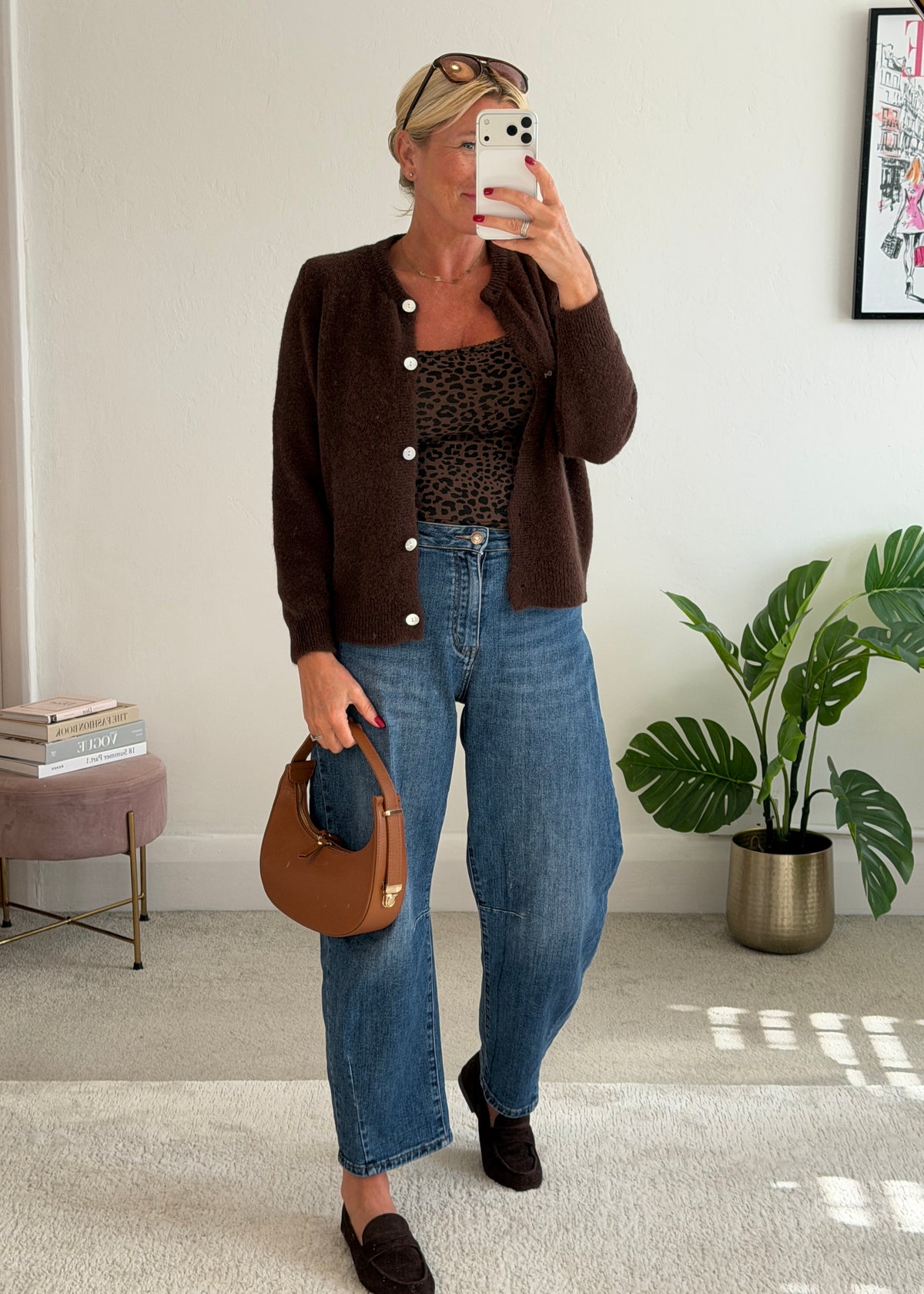 Chocolate Alpaca Mix Button Cardigan