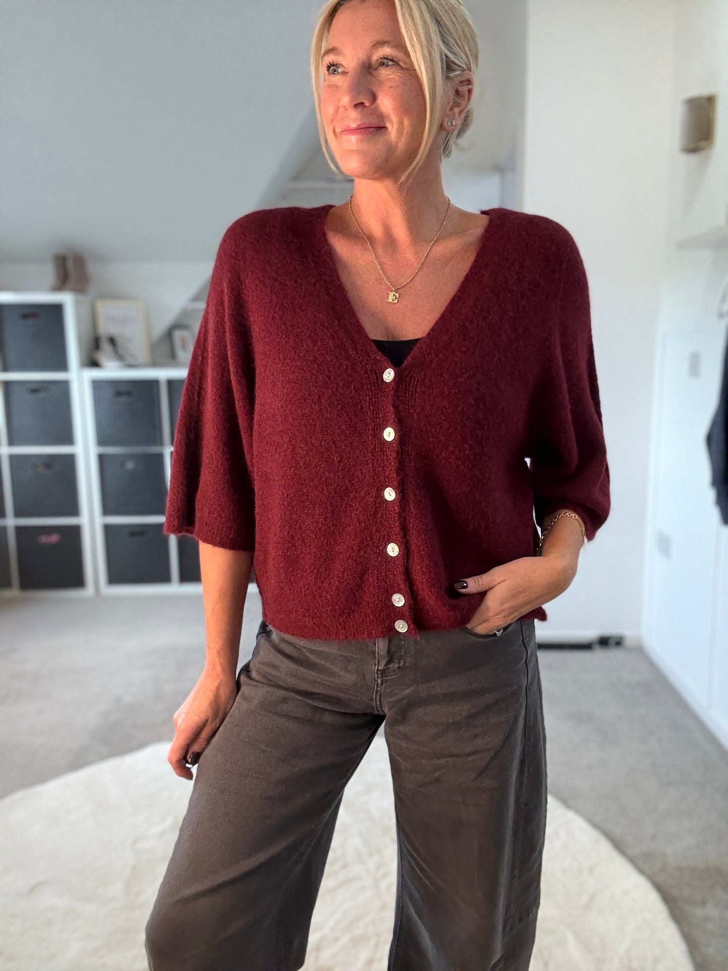 Half Sleeve Alpaca Mix Cardigan | 3 Colours