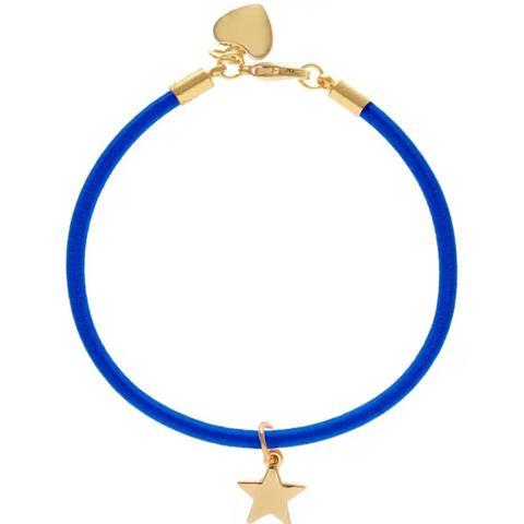 Blue Elastic Heart & Star Bracelet