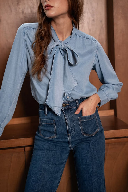 Light Blue Charleen Tencel Blouse