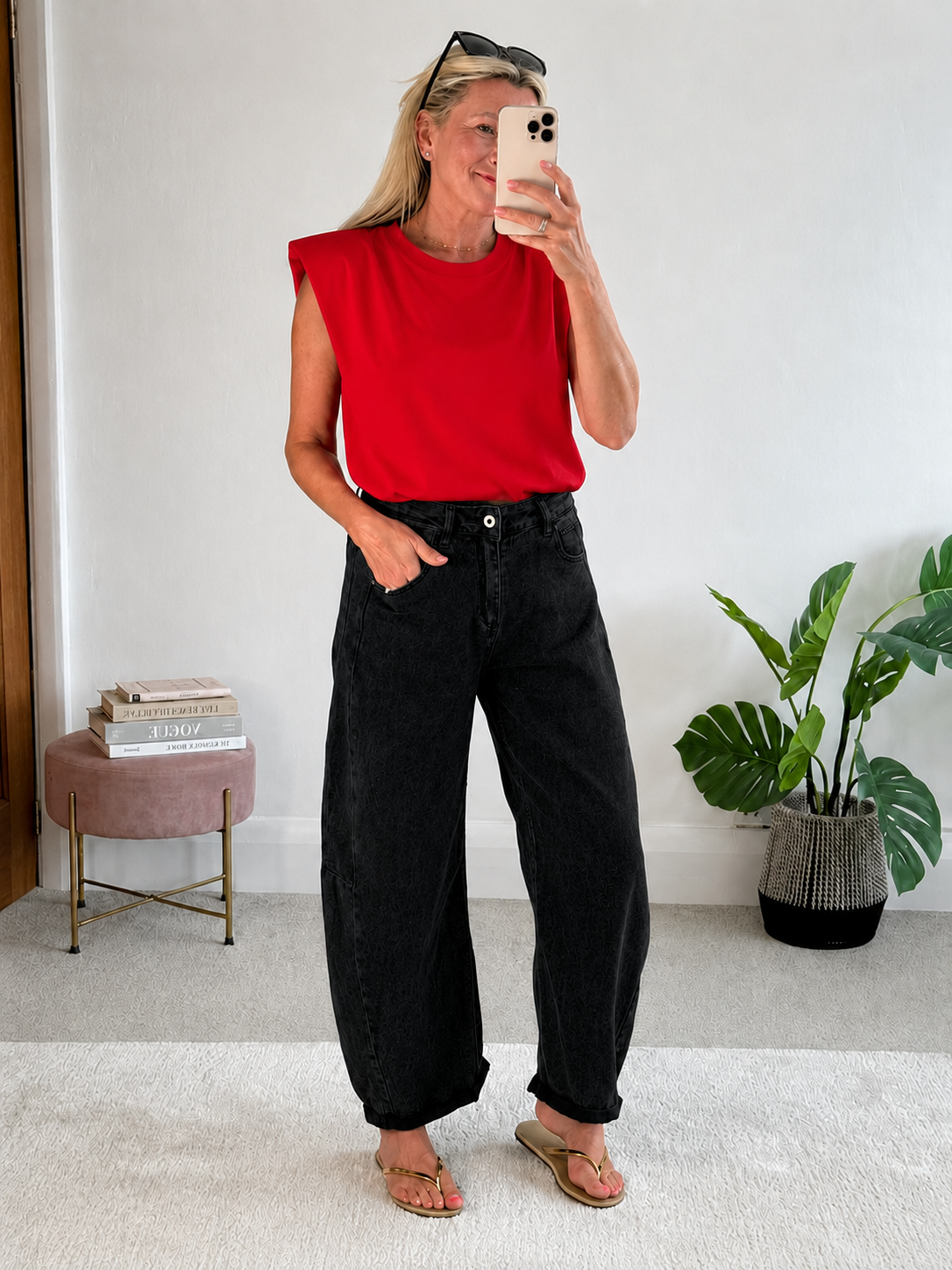 Plum Structured Shoulder T-Shirt
