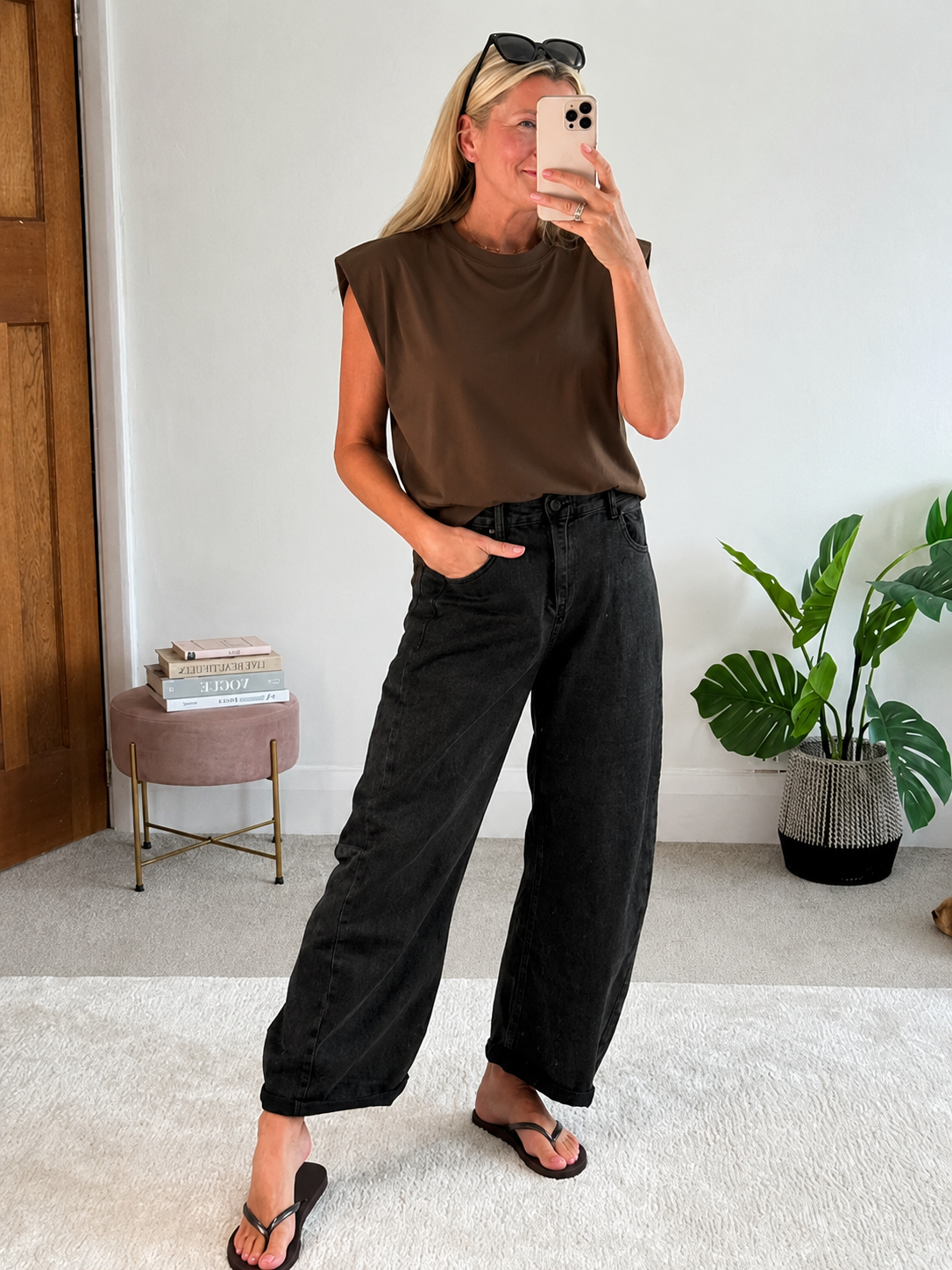 Plum Structured Shoulder T-Shirt