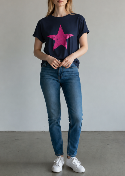 Denim /Pink Star T Shirt