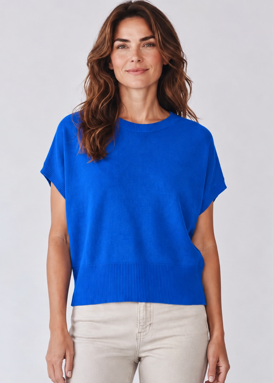 Cobalt S/Sleeve Batwing Jumper