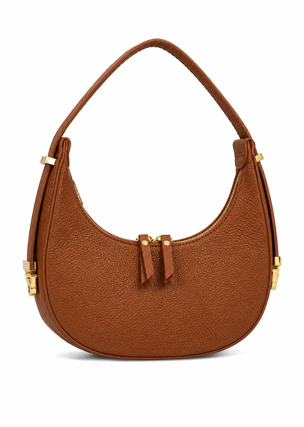 Dark Brown Leather Small Round Shoulder Bag