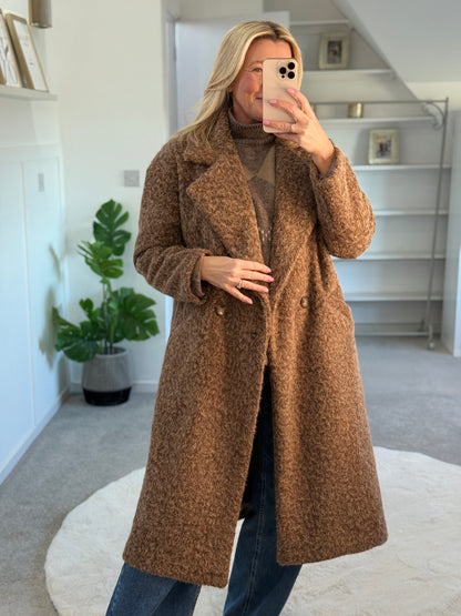 Cappuccino Double Breasted Cosy Coat