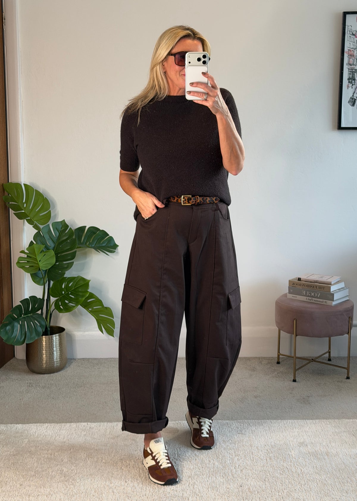Chocolate Barrel Leg Cargo Trousers