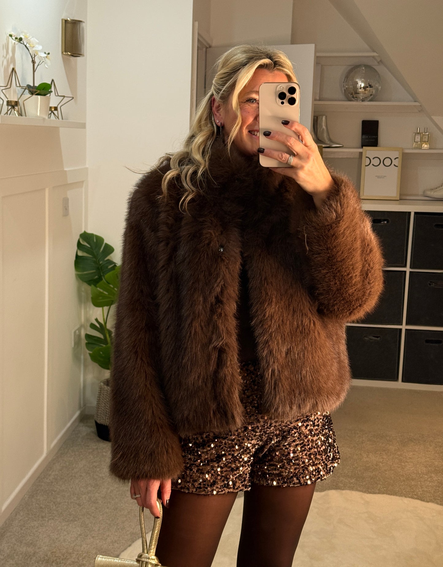Chocolate Monroe Faux Fur Jacket