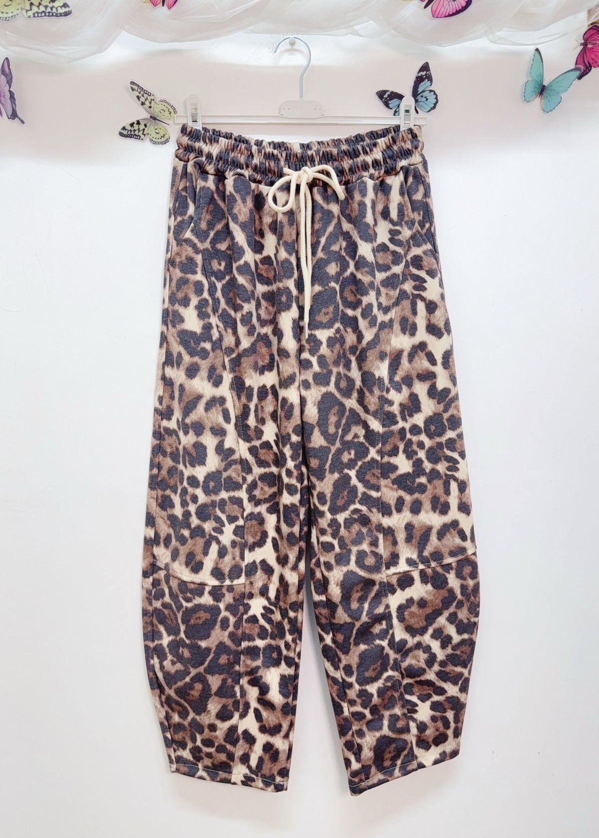 Large Leopard Print Barrel Joggers