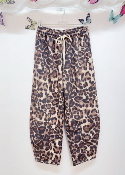 Large Leopard Print Barrel Joggers