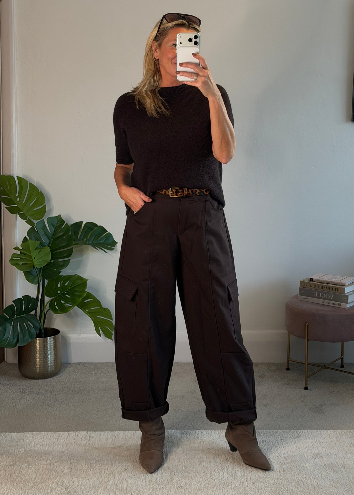 Chocolate Barrel Leg Cargo Trousers