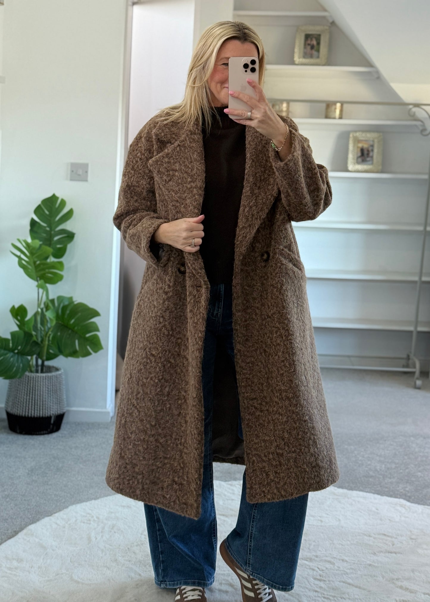 Dark Chocolate Turtleneck 3/4 Sleeve Jumper