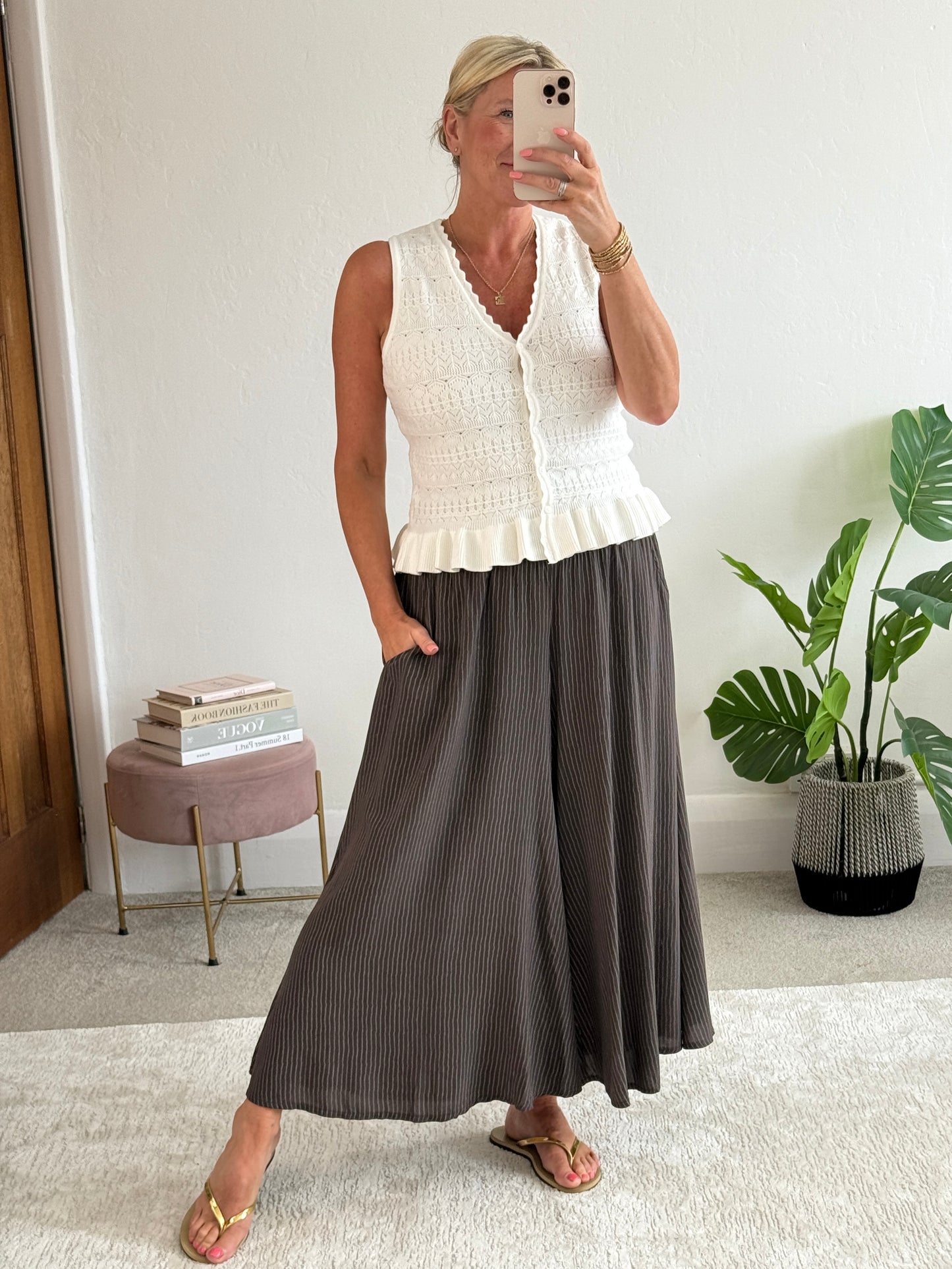 Chocolate Stripe Palazzo Culottes