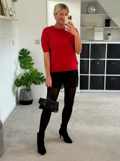 Mocha Fluffy S/S Jumper