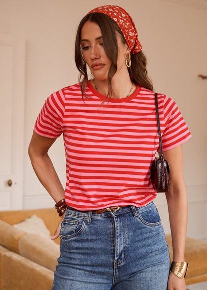 Pink/Red Stripe Classic T-Shirt