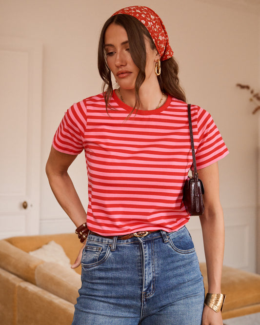 Pink/Red Stripe Classic T-Shirt