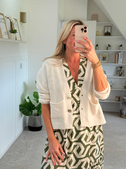 Cream 2 Button Cardigan