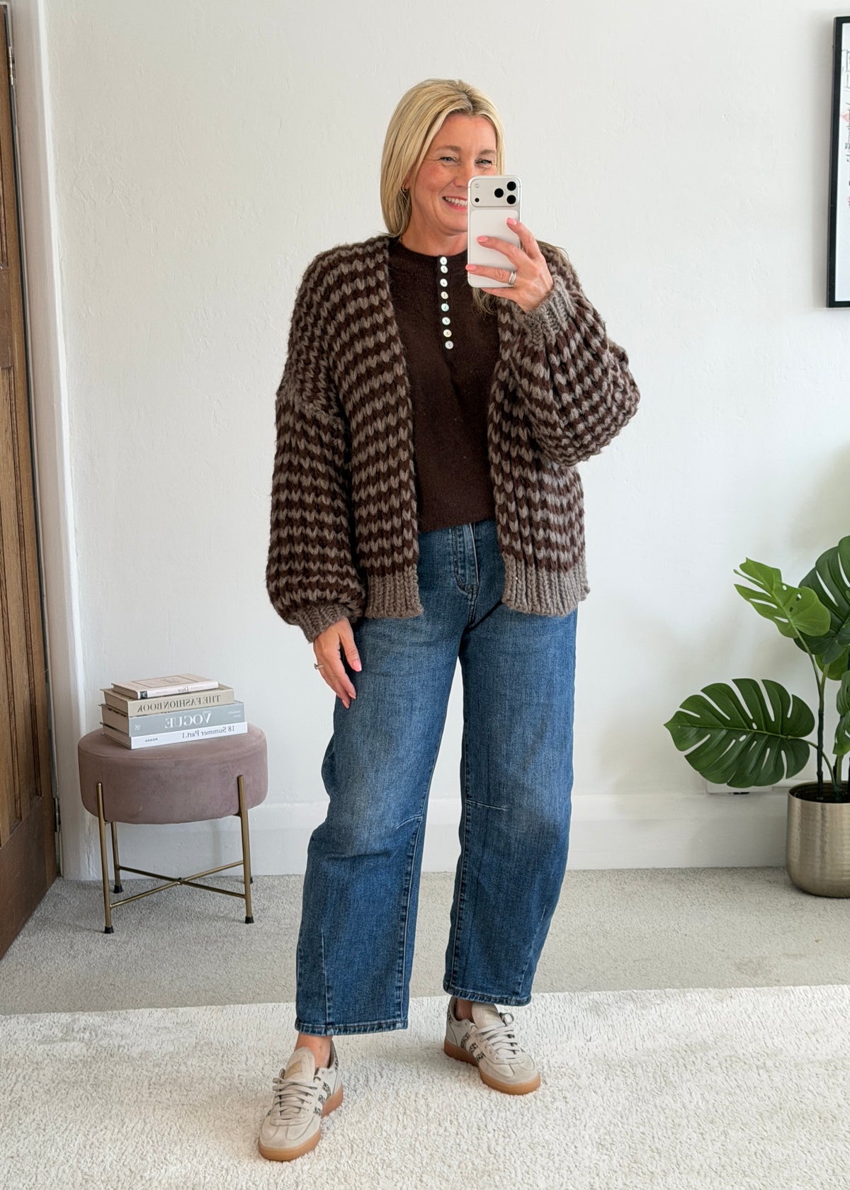 Red/Pink Cosy Stripe Cardigan