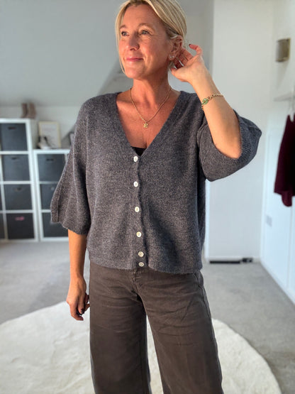 Half Sleeve Alpaca Mix Cardigan | 3 Colours