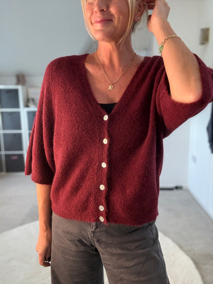 Half Sleeve Alpaca Mix Cardigan | 3 Colours