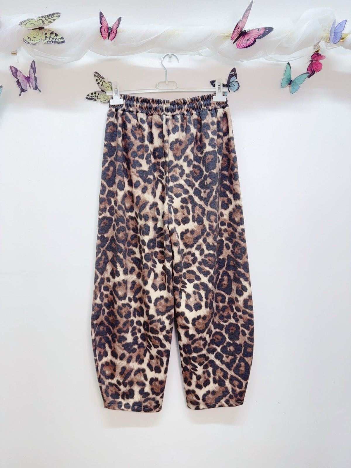 Large Leopard Print Barrel Joggers