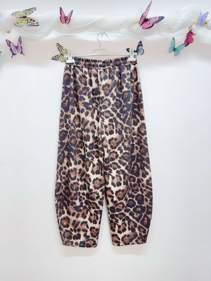 Large Leopard Print Barrel Joggers