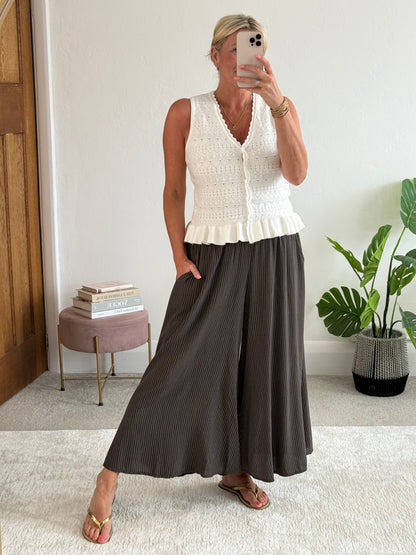 Navy Stripe Palazzo Culottes