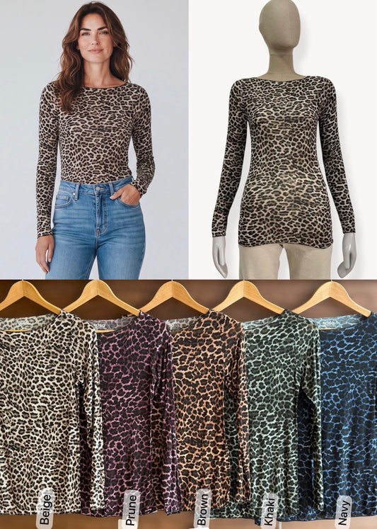 Leopard Cashmere Blend Layering Top | 9 Colours