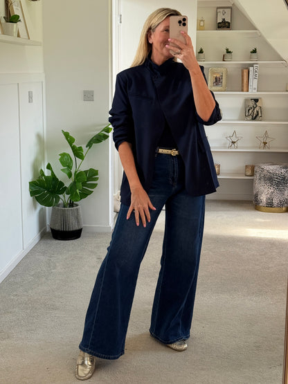 NEW Navy Single Button Plain Blazer
